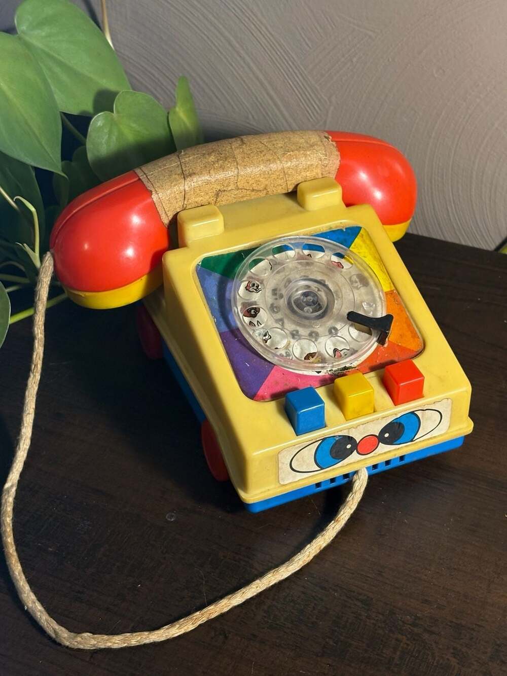 Vintage Jumbosi Toy Telephone Pull Toy 1961 sound dial bell